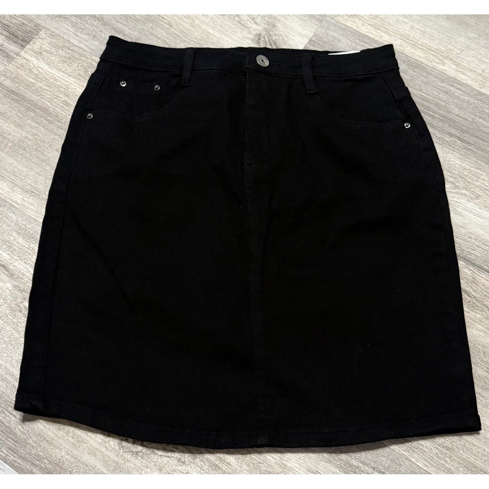 ChouYaTou Black Denim Mini Skirt Women's Size Medium‎ A Line